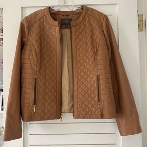 Cole Haan Brown Quilted Leather Jacket
